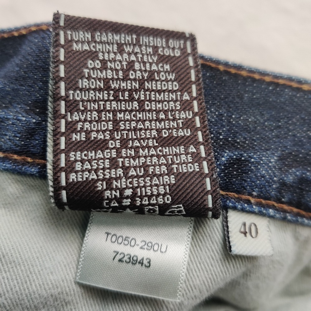 7 For All Mankind Bootcut Jeans Mens Size 40 Dark Wash Denim Cotton Pocket Flaps - Picture 11 of 14
